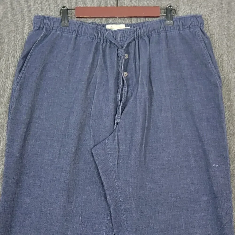 The Territory Ahead Corduroy Pants Mens XL Blue Elastic Waist Pull-On Drawstring